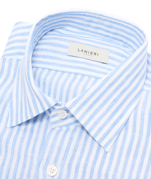 Camisa de Lino Celeste