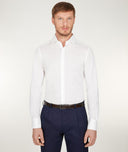 Camisa de piqué de algodón blanca