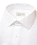 Camisa de piqué de algodón blanca
