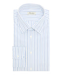 Chemise en coton à rayures bleu clair