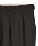 Pantalones hechos a medida en franela de lana marrón