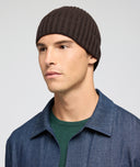 Beanie in brown cashmere