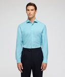 Shirt in light blue cashmere wool