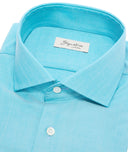 Shirt in light blue cashmere wool