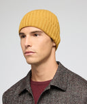 Beanie in ochre cashmere